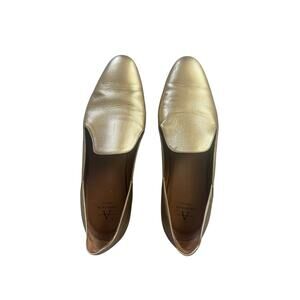 Aquatalia‎ Emmaline Metalic Weatherproof Flat Gold Loafers 8.5